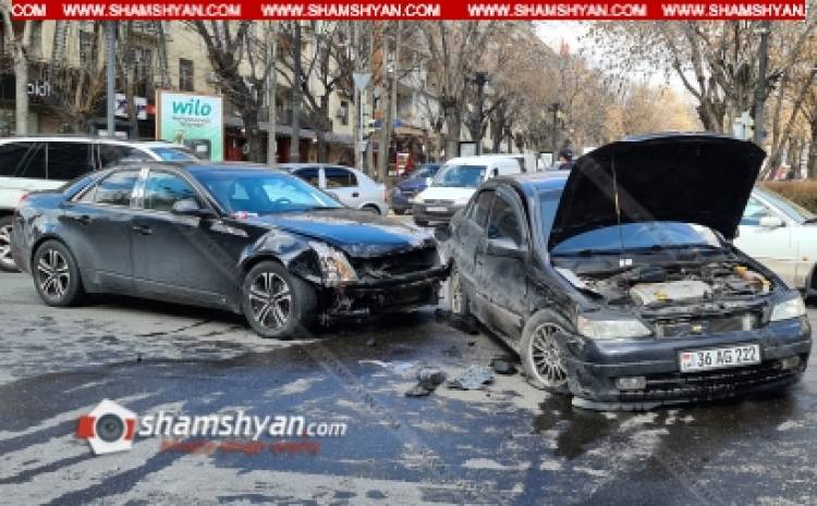Ավտովթար՝ Երևանում. բախվել են Cadillac-ն ու Opel Astra-ն․ կա վիրավոր