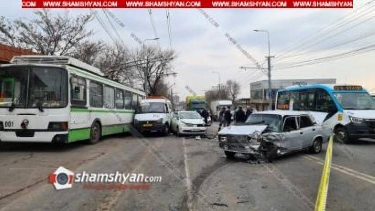 Խոշոր վթար՝  Երևանում․ միմյանց են բախվել 8 ավտոմեքենա
