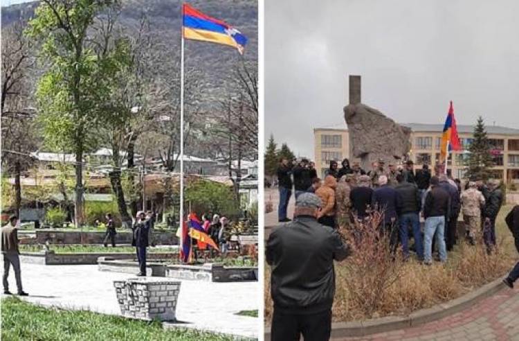Գորիսում և Մարտունիում ևս վեր բարձրացավ Արցախի դրոշը