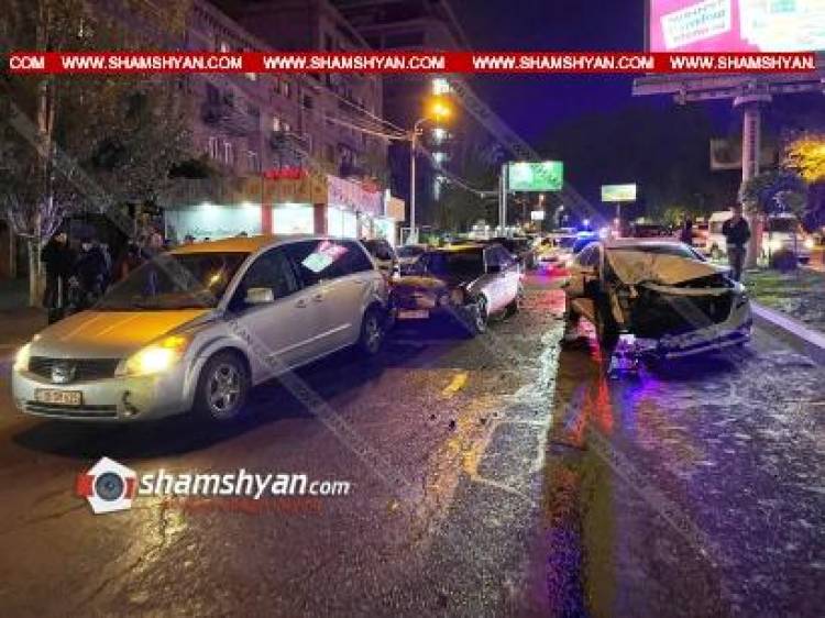 Խոշոր վթար՝ Ազատության պողոտայում․ բախվել են Mercedes, Nissan և Hyundai Sonata ավտոմեքենաները