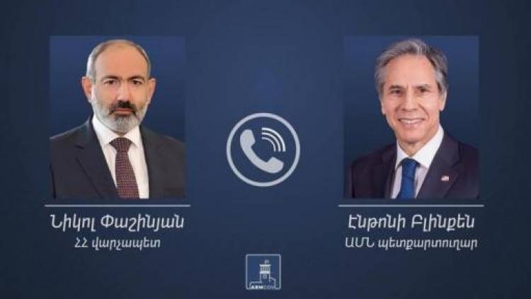 Փաշինյանը Բլինքենի հետ զրույցում մտահոգություն է հայտնել Ադրբեջանի ագրեսիվ հռետորաբանության մասին