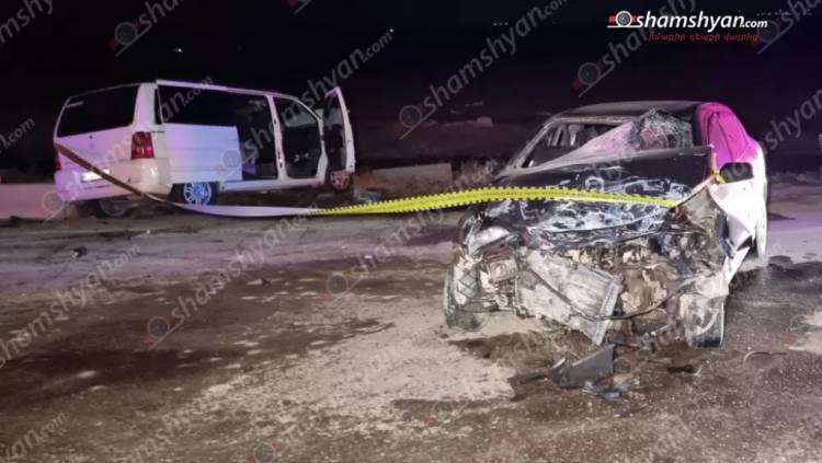 Խոշոր վթար՝ Արագածոտնում․ բախվել են Mercedes Vito-ն ու Opel-ը, կա 14 վիրավոր