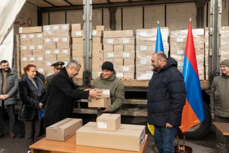 Ուկրաինայի զինվորական կլինիկական հոսպիտալին է փոխանցվել ՀՀ կառավարության՝ 10 տոննա օգնությունը