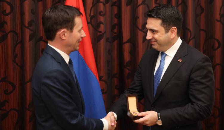 Ալեն Սիմոնյանը Ազգային ժողովի պատվո շքանշանով է պարգևատրել ԵԽ պատգամավորներին