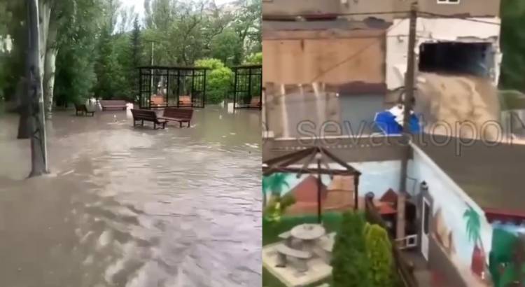 Ղրիմի Սեւաստոպոլ քաղաքը գրեթե անցել է ջրի տակ (տեսանյութեր)