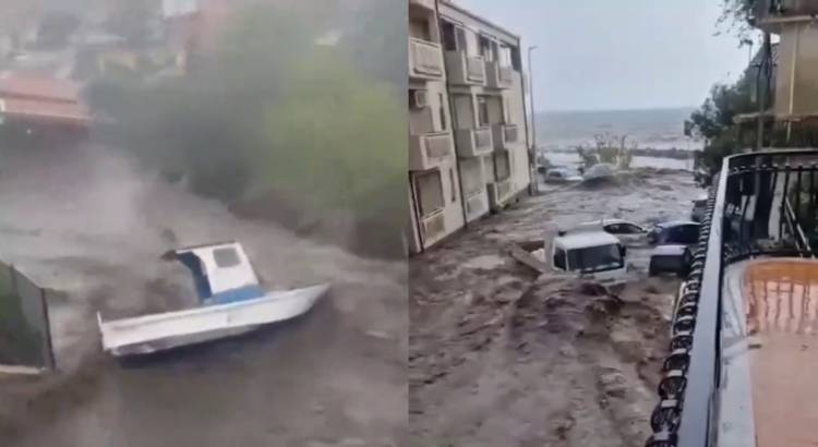 Ուժգին ջրհեղեղներ Սիցիլիայում․ մեքենաները, փողոցները, շինությունները լցվել են ջրով (տեսանյութեր)