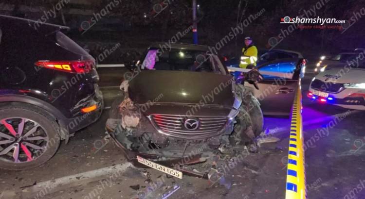 Երևանում բախվել են «BMW X5»-ը, «Mazda»-ն, «Kia»-ն և «Opel»-ը, վիրավnր կա․ Shamshyan