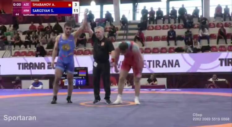 97 կգ քաշային ըմբիշ Սերգեյ Սարգսյանը 11-3 հաշվով հաղթել է Ադրբեջանի ներկայացուցչին (տեսանյութ)